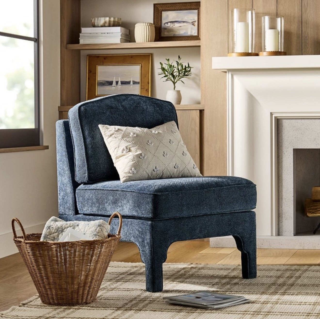 A cozy corner moment ✨ Neutral textures, a soft accent chair, and woven details make this space feel calm and collected.

#LTKHome