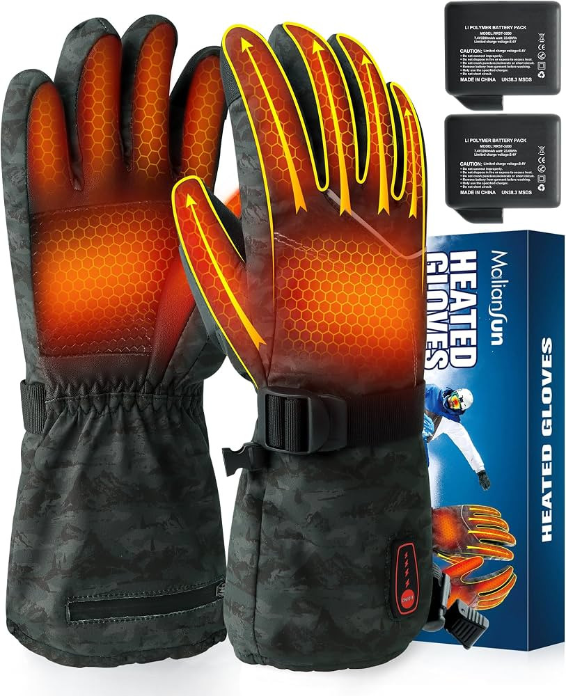 Heated Gloves for Men Women Rechargeable, 5 Heating Levels Heated Gloves, 7.4V 6400mAh for Winter... | Amazon (US)