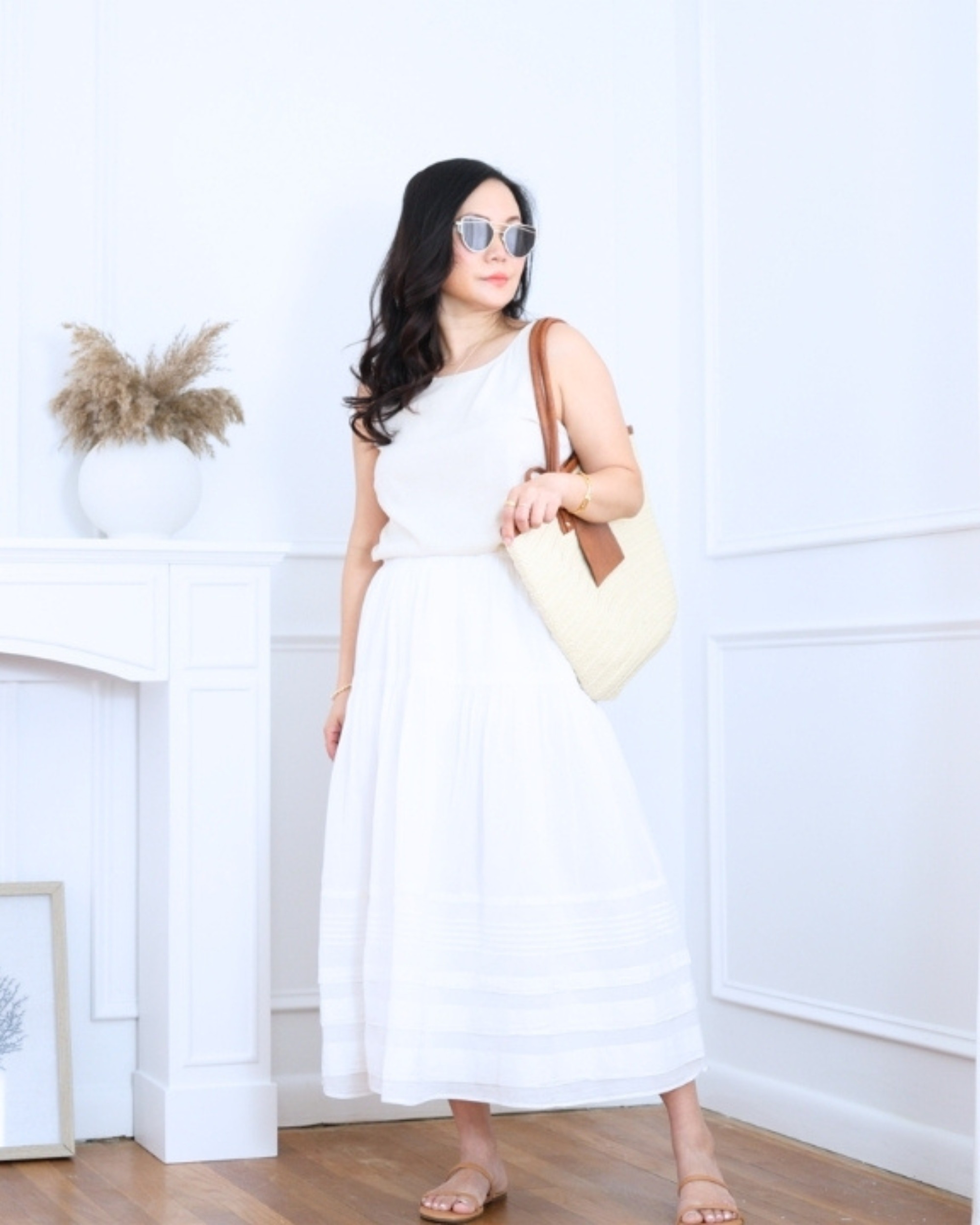 Linen tank from Amazon paired with a boho maxi skirt from Abercrombie — easy, flowy, and effortlessly stylish. A relaxed look that feels perfect for warm days, weekend strolls, and everything in between. I'm 5'2, wearing size S. 

 #LTKootd #LTKOver40 #LTKPetite