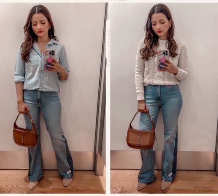 This month I’m updating my wardrobe with fresh denim for Spring. GAP is one of my favourite stores for quality denim with flattering fits - I’m wearing the GAP Perfect Shirt and High Rise Patched 70s flared jeans with Cable knit sweater. Wearing XS in tops and size 27 in jeans. 

#ad #gapcanada #howyouweargap

#LTKsalealert #LTKworkwear #LTKstyletip