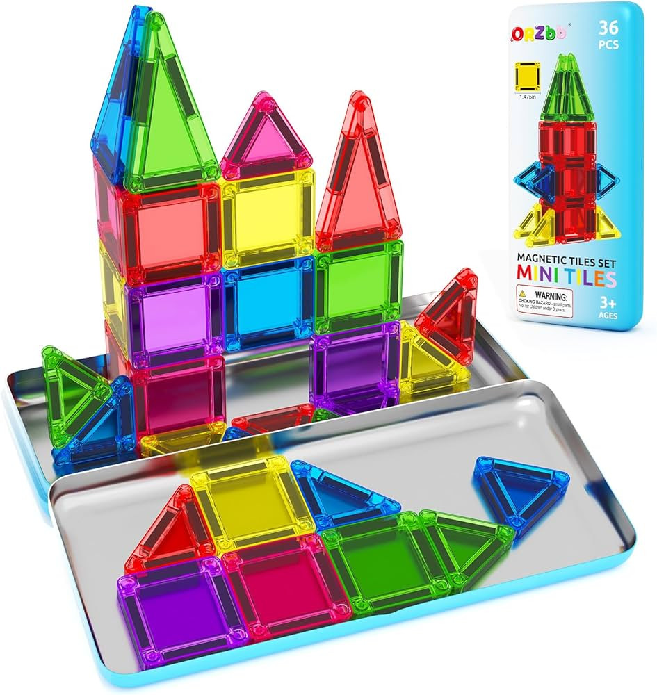 Magnetic Tiles Mini Travel Toddler Set, Magnetic Blocks Building Kids Toys & Games, Montessori Pr... | Amazon (US)