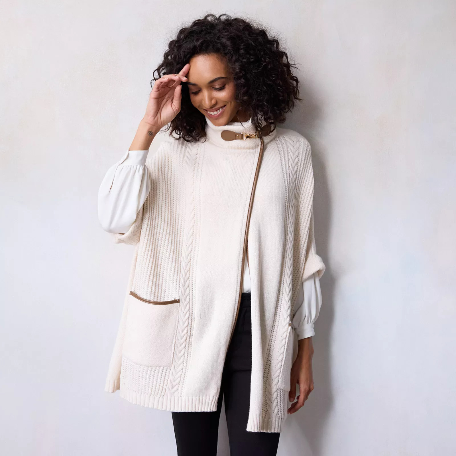 Women's LC Lauren Conrad Cable Knit Cape | Kohl's