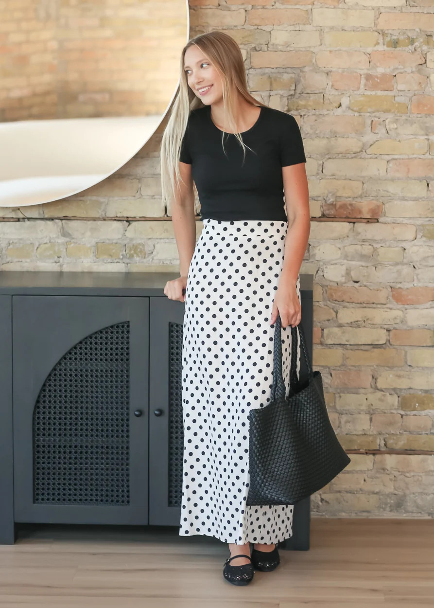 Braylyn Polka Dot Maxi Skirt | Inherit Clothing Co.