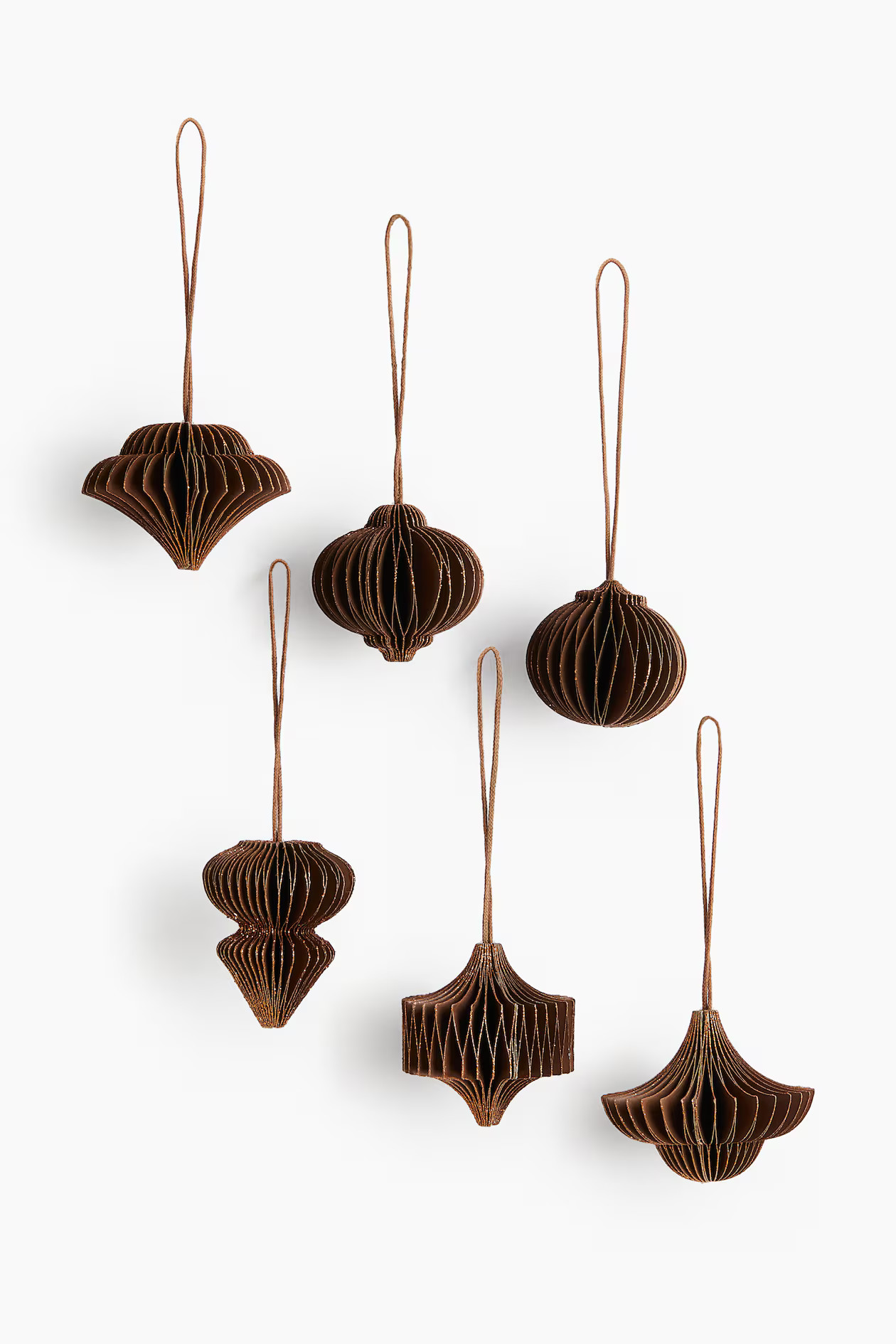 6-Pack Paper Ornaments - Brown - Home All | H&M US | H&M (US + CA)