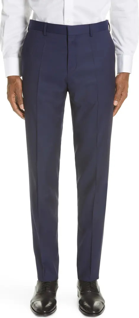 BOSS Genesis Flat Front Wool Dress Pants | Nordstrom | Nordstrom