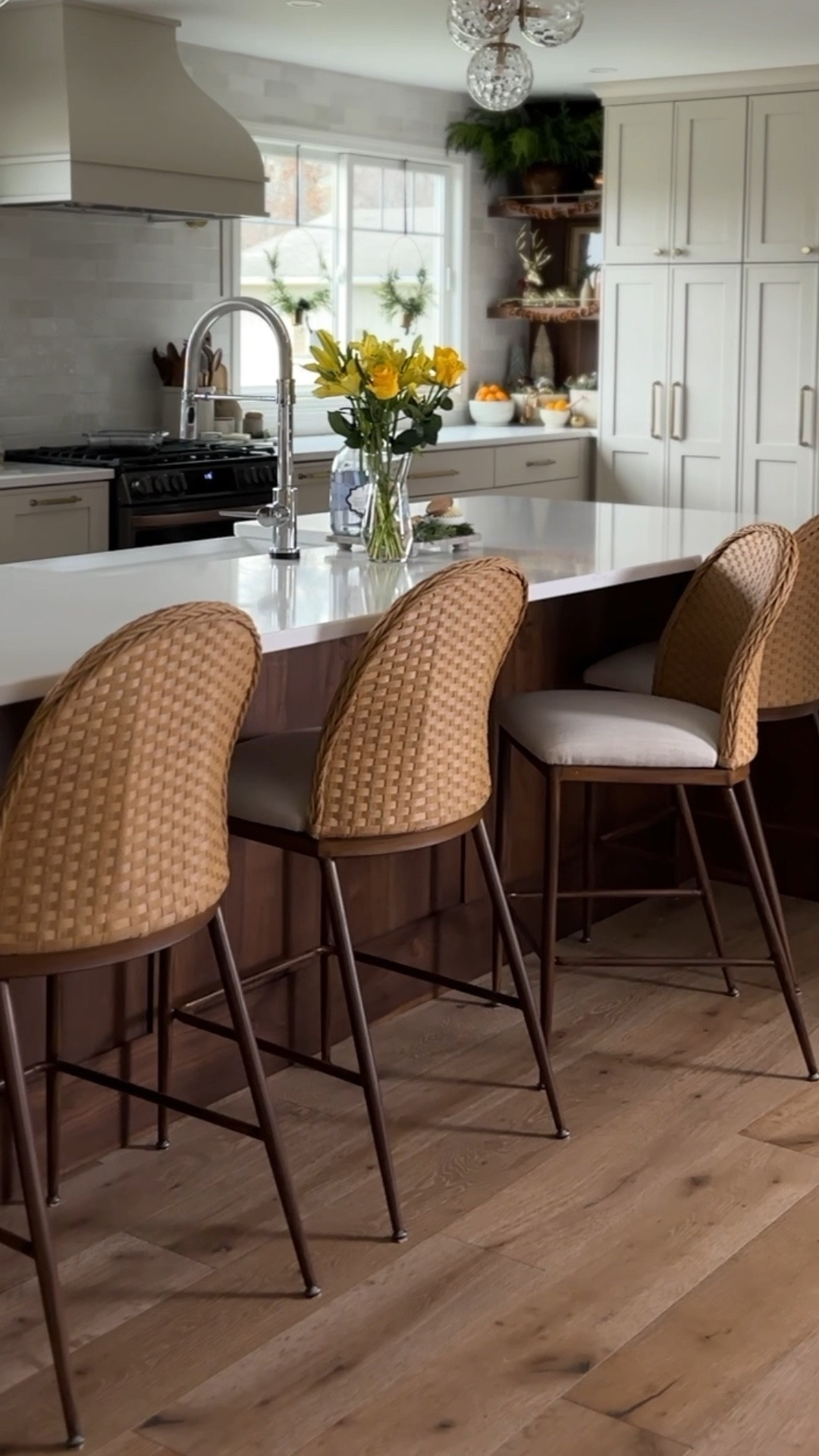 These gorgeous Barcelona bar stools from @PopMaison #ad totally changed the look of my kitchen. 
They came with a lighter finish that perfectly complements the rattan, but I darkened the legs to match my kitchen island. I love how sturdy the metal legs are while looking like wood. They are so comfortable and the perfect height for a kitchen counter stool. 

Comes in a set of 2, 3 or 4 and also comes in dining chair height! 

#barstools #counterstools #bardesign #popmaison 

#LTKWatchNow #LTKHome #LTKSaleAlert