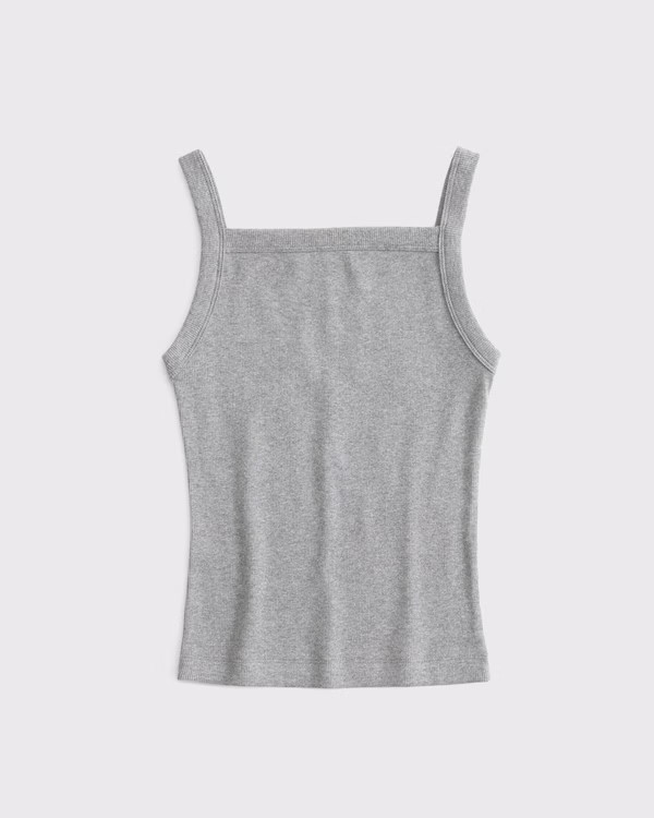 Straight Neck Rib Tank | Abercrombie & Fitch (US)