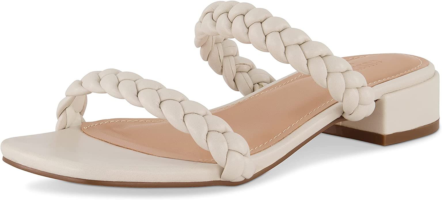 CUSHIONAIRE Women's Neptune braided low block heel sandal +Memory Foam | Amazon (US)