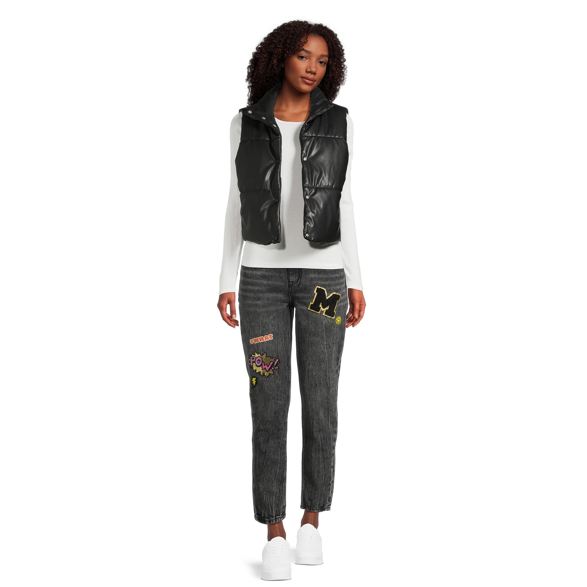 No Boundaries Juniors Standard and Plus Puffer Vest, Sizes XS-4X | Walmart (US)