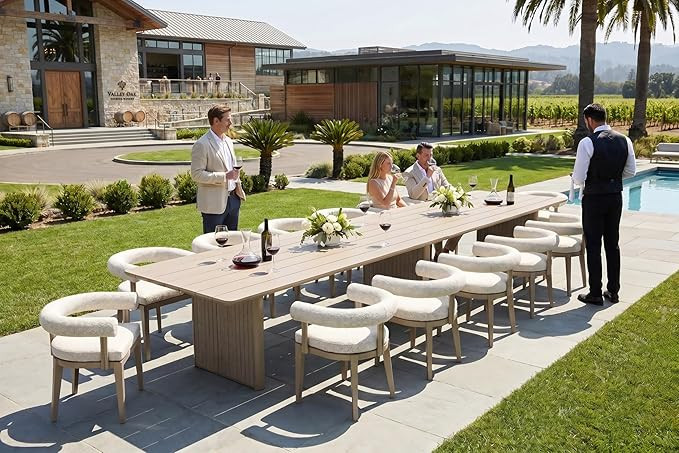 PURPLE LEAF Patio Dining Set 13 Pieces Luxury Modern Conversation Set Aluminum Large Rectangle Di... | Amazon (US)