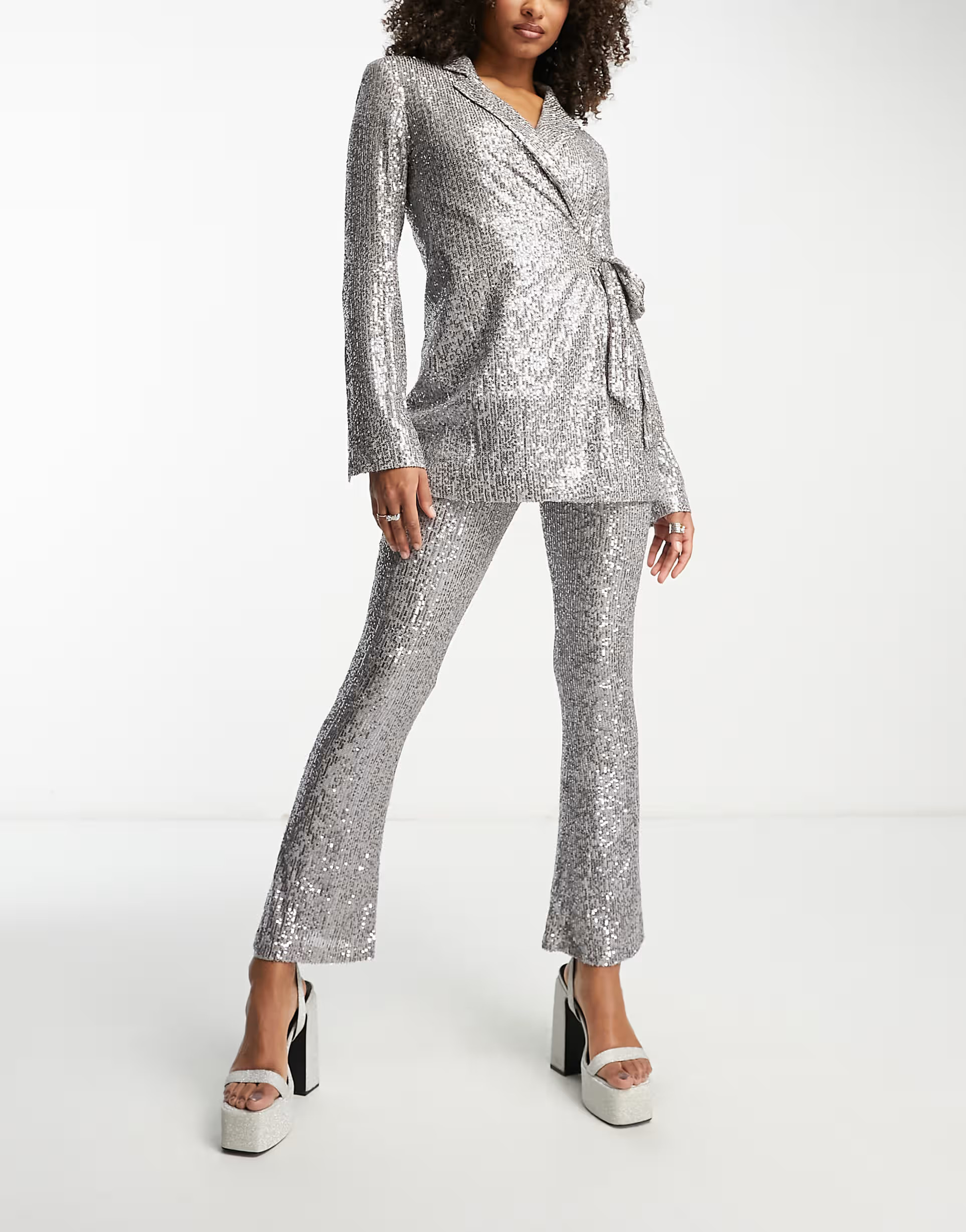 ASOS DESIGN Tall - Mix & Match - Co-ord set van jersey met pailletten | ASOS (Global)