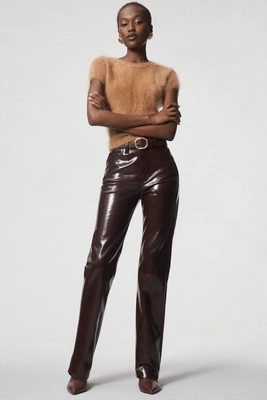 Joe's Jeans Margot Faux Leather High-Rise Slim Pants | Anthropologie (US)