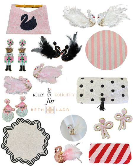 My Kelly Golightly x Beth Ladd holiday collection is live! Hope you love the swan handbags, candy cane clutches, polka dot clutch, novelty earrings (swans!), placemats & napkin rings! 

They make great holiday gifts for Christmas & beyond & make a statement for holiday entertaining if you’re a hostesses with the mostest.





#LTKGiftGuide #LTKHoliday #LTKparties