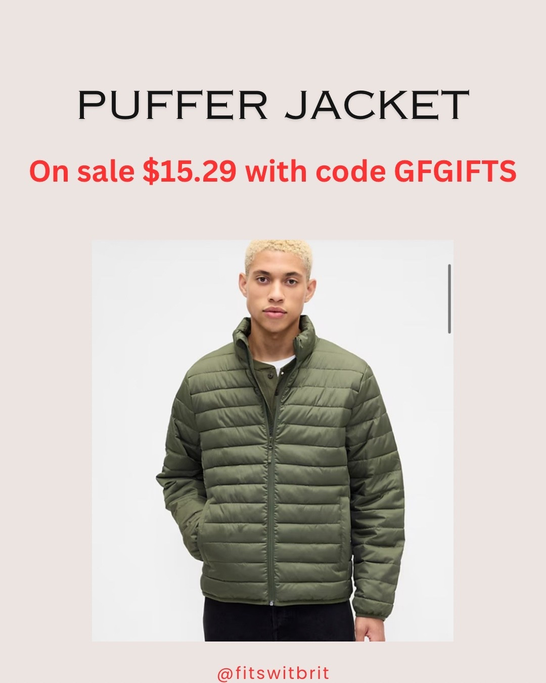 Puffer jacket available in several colors on sale for $15.29 with code: GFGIFTS

#LTKGiftGuide #LTKMens #LTKSaleAlert