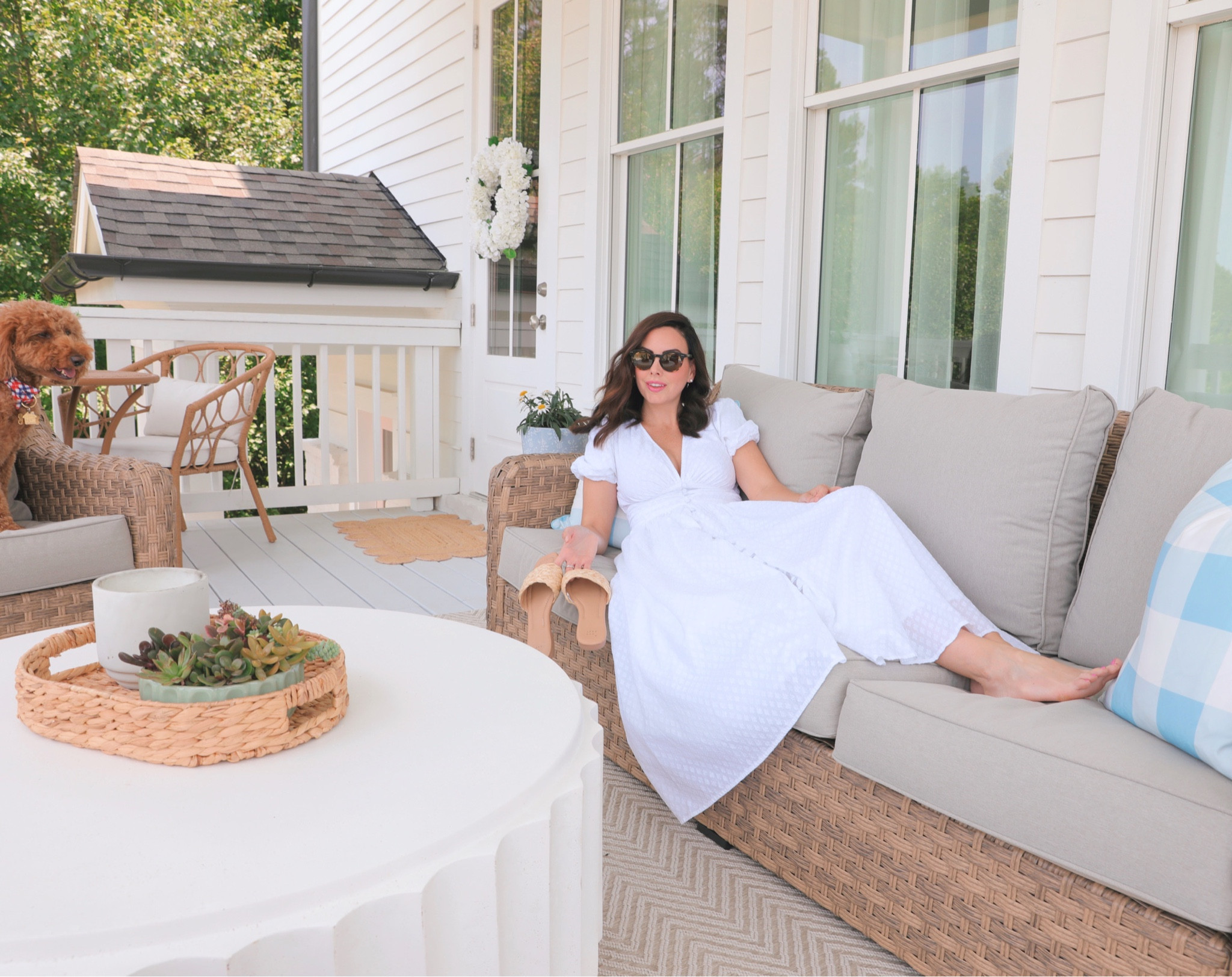 CODE: ANTHROLTK20 for 20% off my dress today!! 

Gorgeous white dress in stock in most sizes at anthro! Perfect summer dress! Fit is TTS  

#LTKstyletip #LTKhome #LTKxAnthro