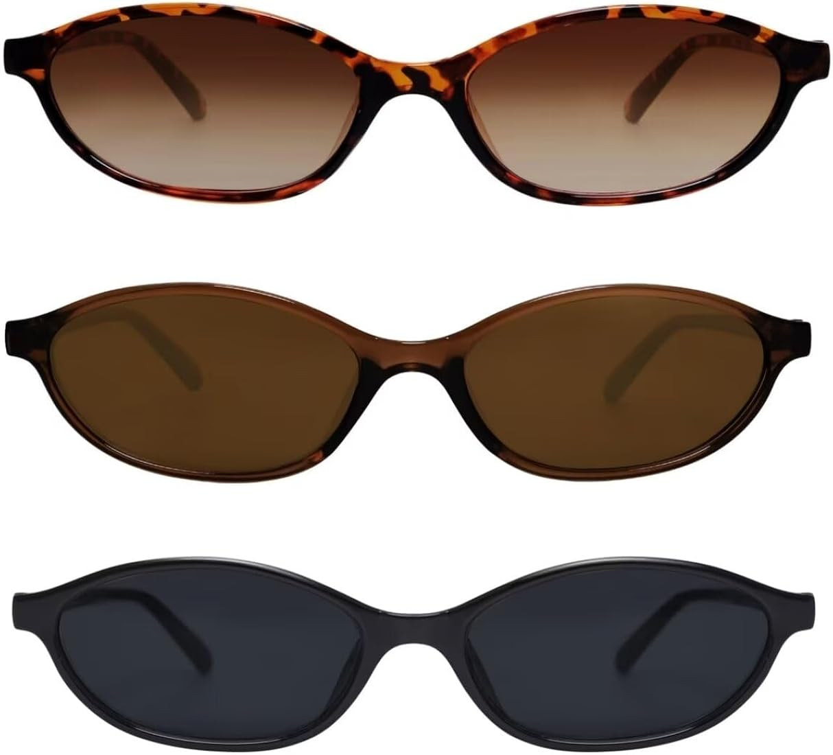 Amazon.com: GUVIVI Retro Oval Sunglasses for Women Chic Cat Eye 90s Sunnies Lightweight Narrow Sh... | Amazon (US)