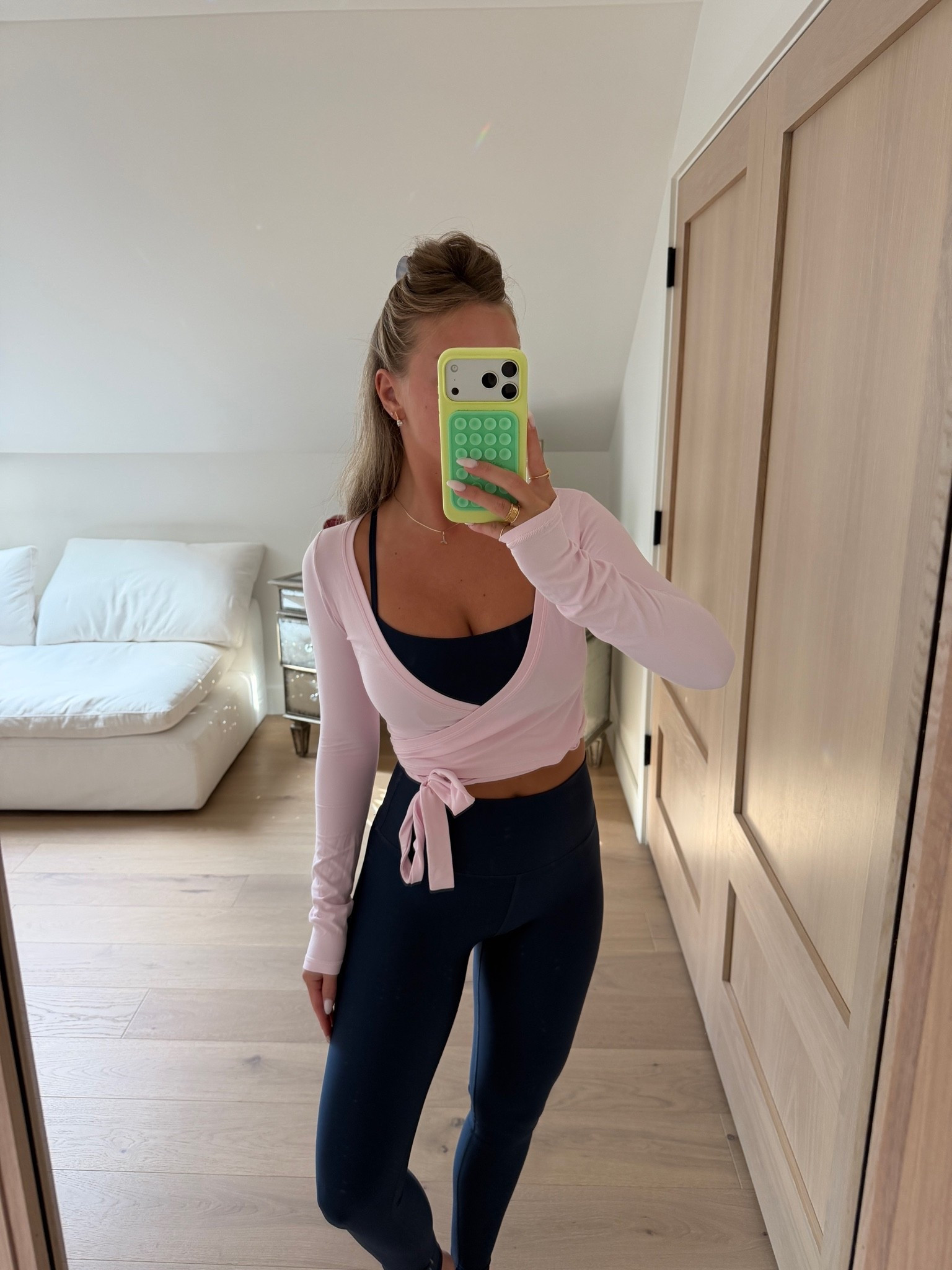 the aritzia wrap tops are my favorite to just throw something over a workout set