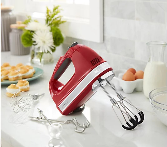 KitchenAid 9-Speed Digital Hand Mixer w/ Flex Edge Beaters - QVC.com | QVC