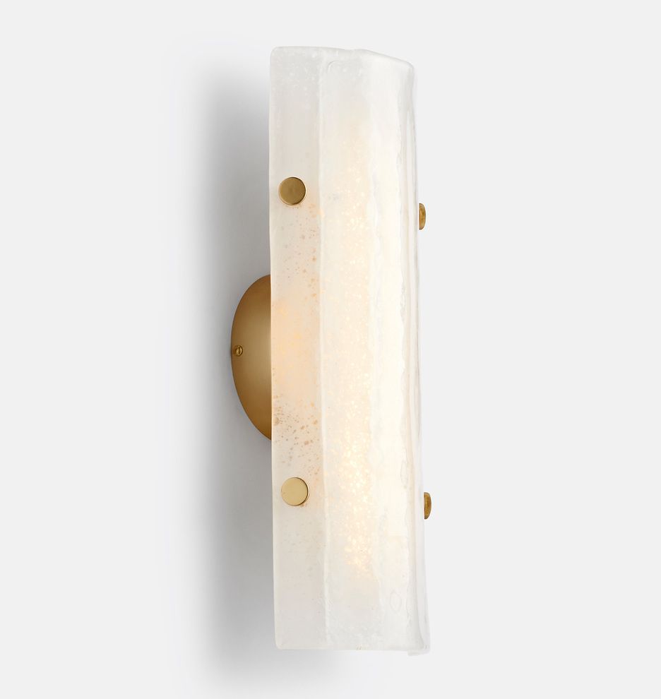 Willamette 16" LED Aged White Fluted Sconce | Rejuvenation