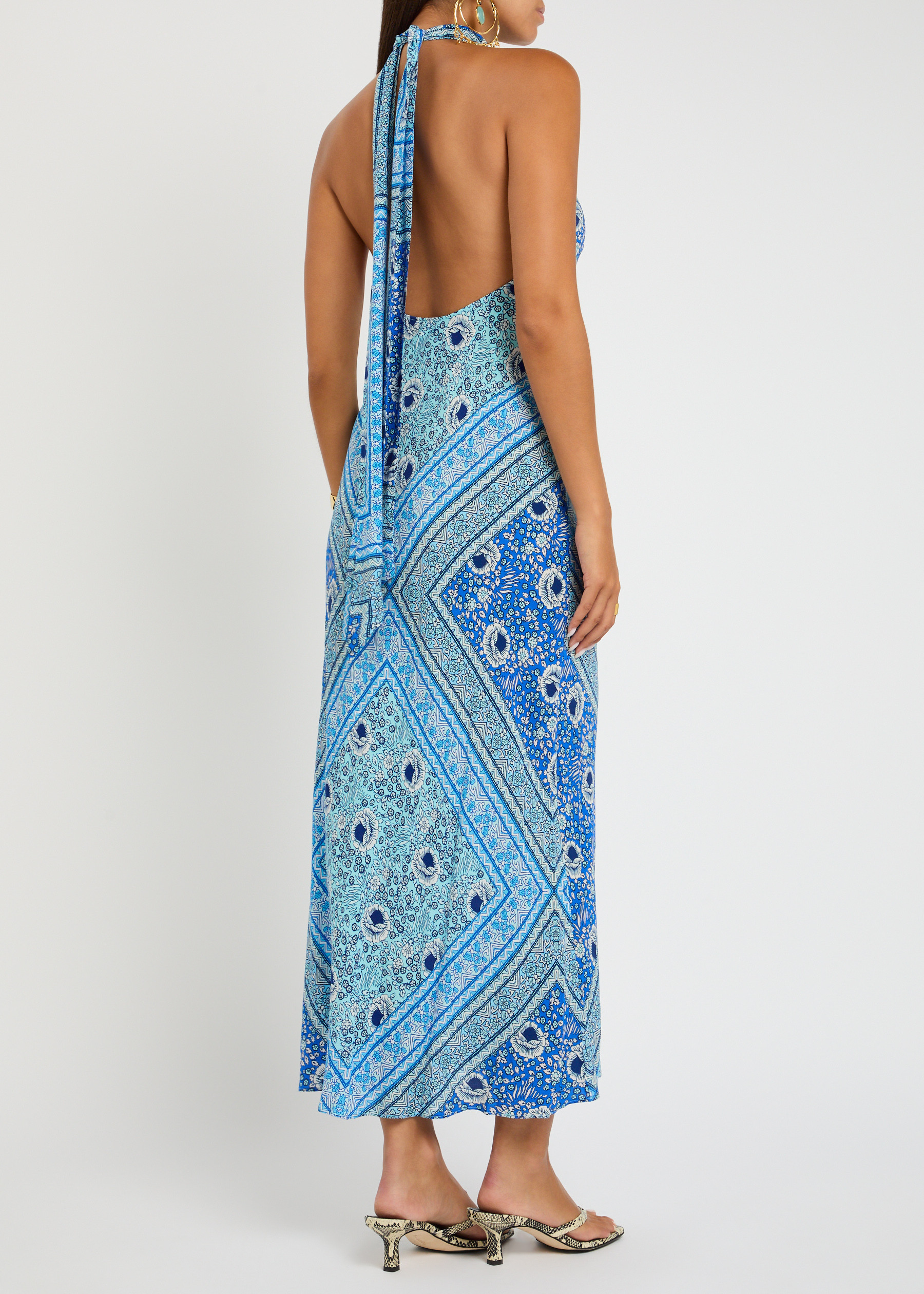 Maura patterned halter-neck chiffon midi dress | Harvey Nichols