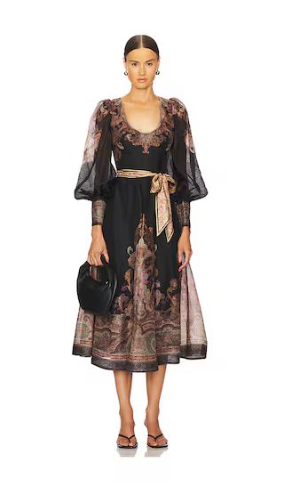 Illustration Structured Dress in Black Paisley | Black Long Dress | Revolve Dress | Revolve Clothing (Global)