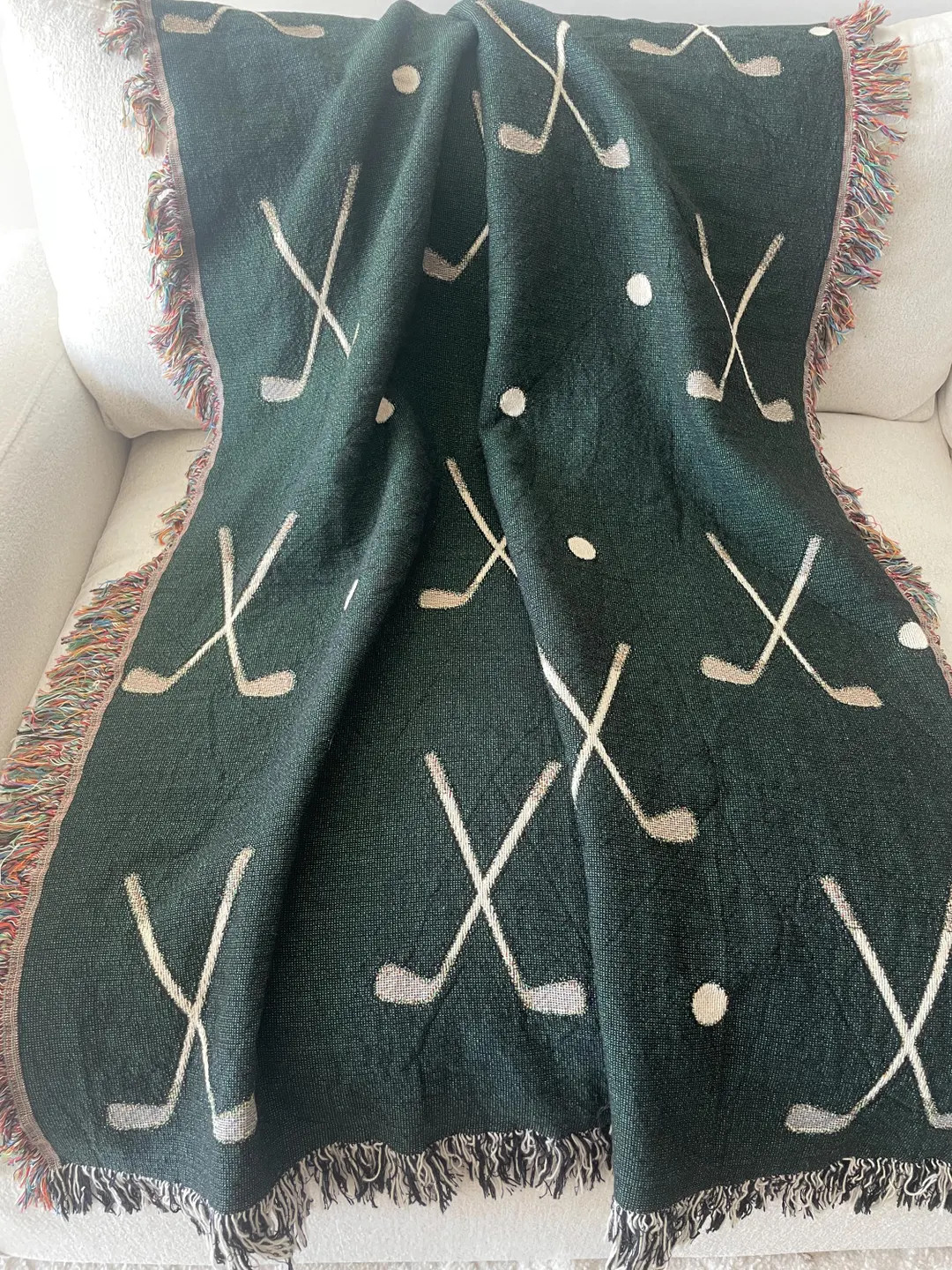 Golf Woven Throw Blanket: Decorative Golf Blanket, Golf Gift for Dad, Grandpa & Golf Lovers, Golf... | Etsy (US)