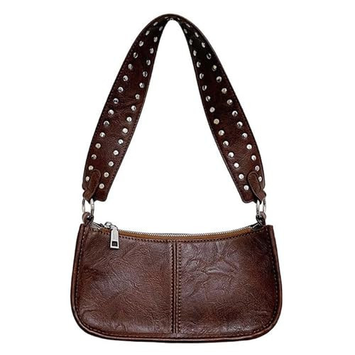 Women Crescent Shoulder Bags Retro Red Purse Stylish Crossbody Bag Under The Arm Purse Handbag for Christmas New Year (Reddish Brown) | Amazon (US)
