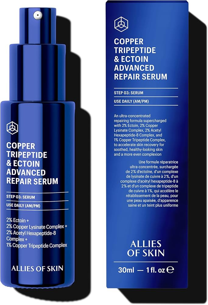 Allies of Skin Copper Tripeptide & Ectoin Advanced Repair Face Serum | Hydrating Moisturizer for ... | Amazon (US)