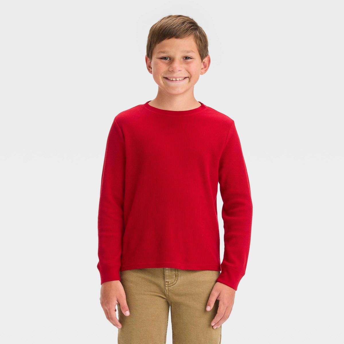 Boys' Long Sleeve Thermal T-Shirt - Cat & Jack™ Red S | Target