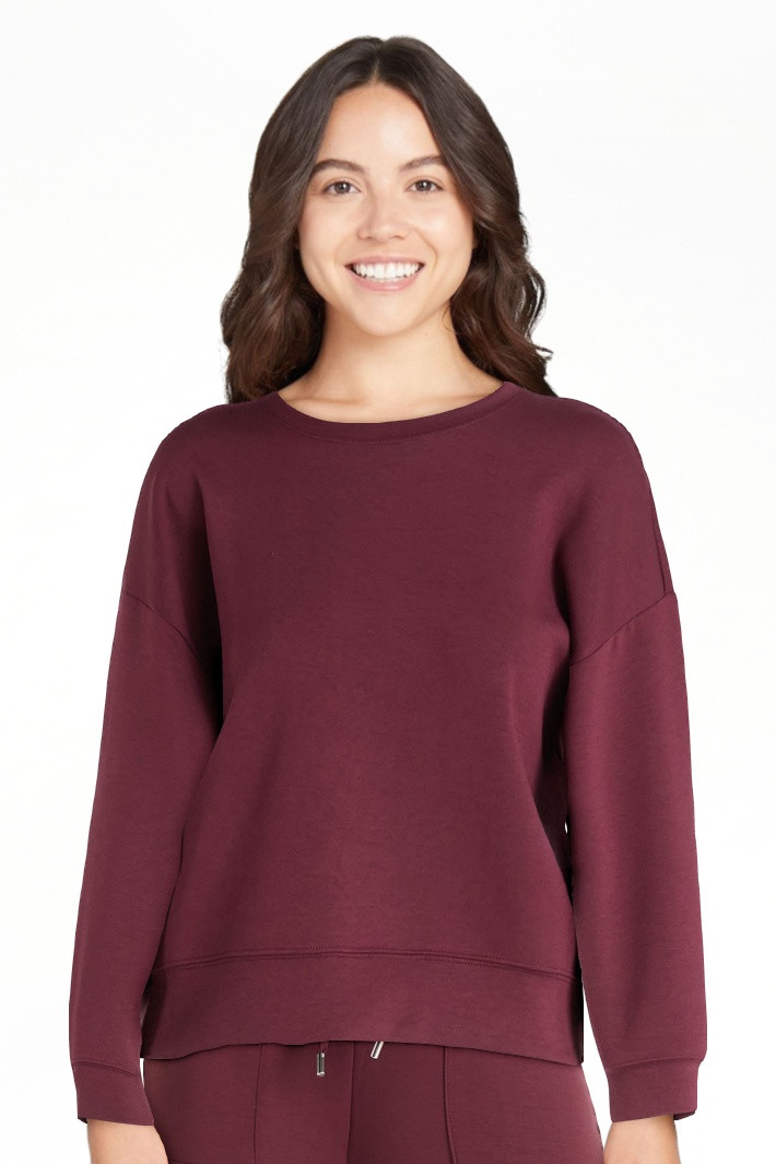 Scoop Women's and Women's Plus New Scubaknit Cropped Sweatshirt with Drop Sleeves, Sizes XS-4X | Walmart (US)