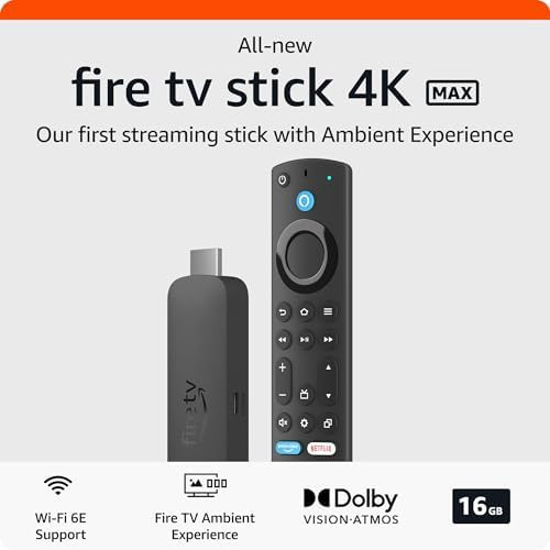 All-new Amazon Fire TV Stick 4K Max streaming device, supports Wi-Fi 6E, free & live TV without c... | Amazon (US)