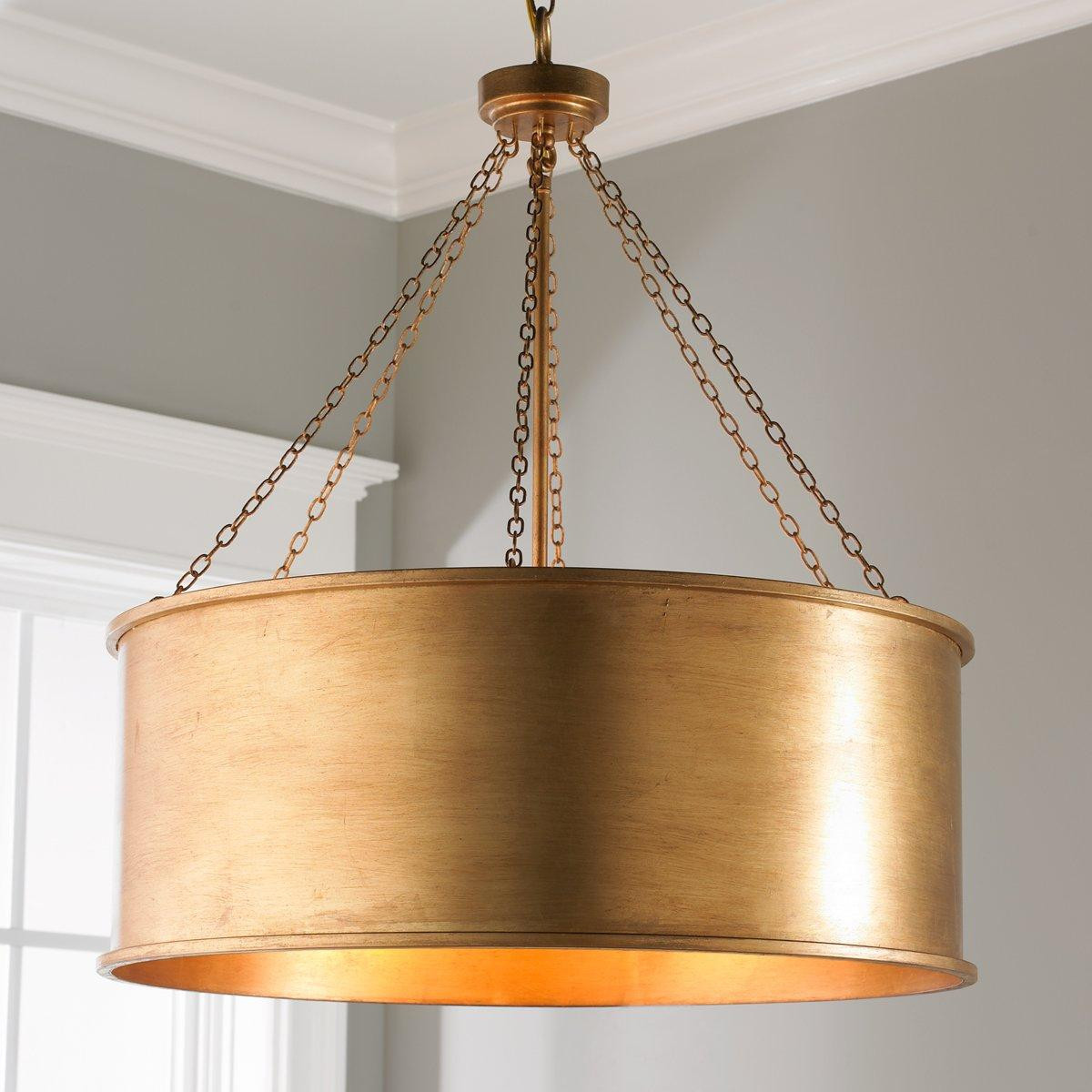 Luxe Patina Metal Drum Shade Pendant - Large | Shades of Light