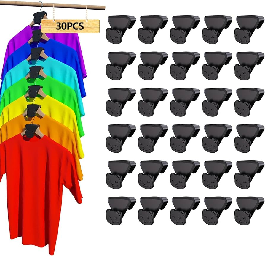 30PCS Space Saving for Hangers, Space Savers Bear-Shaped with Triangles for Hangers, Clothes Hang... | Amazon (US)