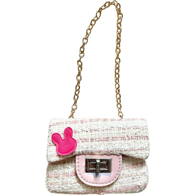 Little Lady Purse With Bunny Patch, Pink And Hot Pink | Maisonette