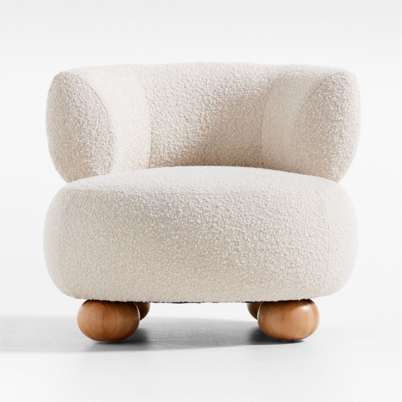 Oki Ivory Boucle Kids Lounge Chair | Crate & Kids | Crate & Barrel