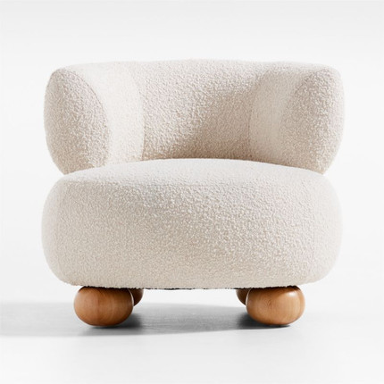Click for more info about Oki Ivory Boucle Kids Lounge Chair + Reviews | Crate & Kids