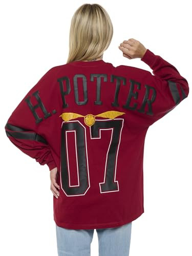 Harry Potter Womens Oversized Long Sleeve Jersey Quidditch (Dark Red, X-Small) | Amazon (US)