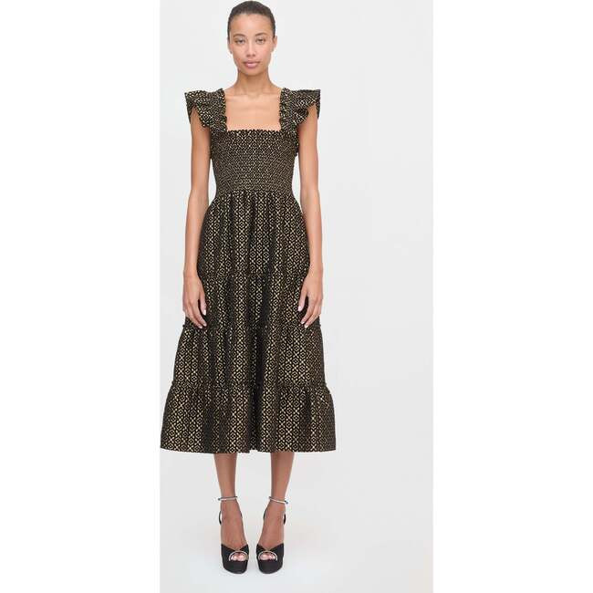 Hill House Home | The Ellie Nap Dress, Metallic Brocade (Black, Size Small) | Maisonette | Maisonette