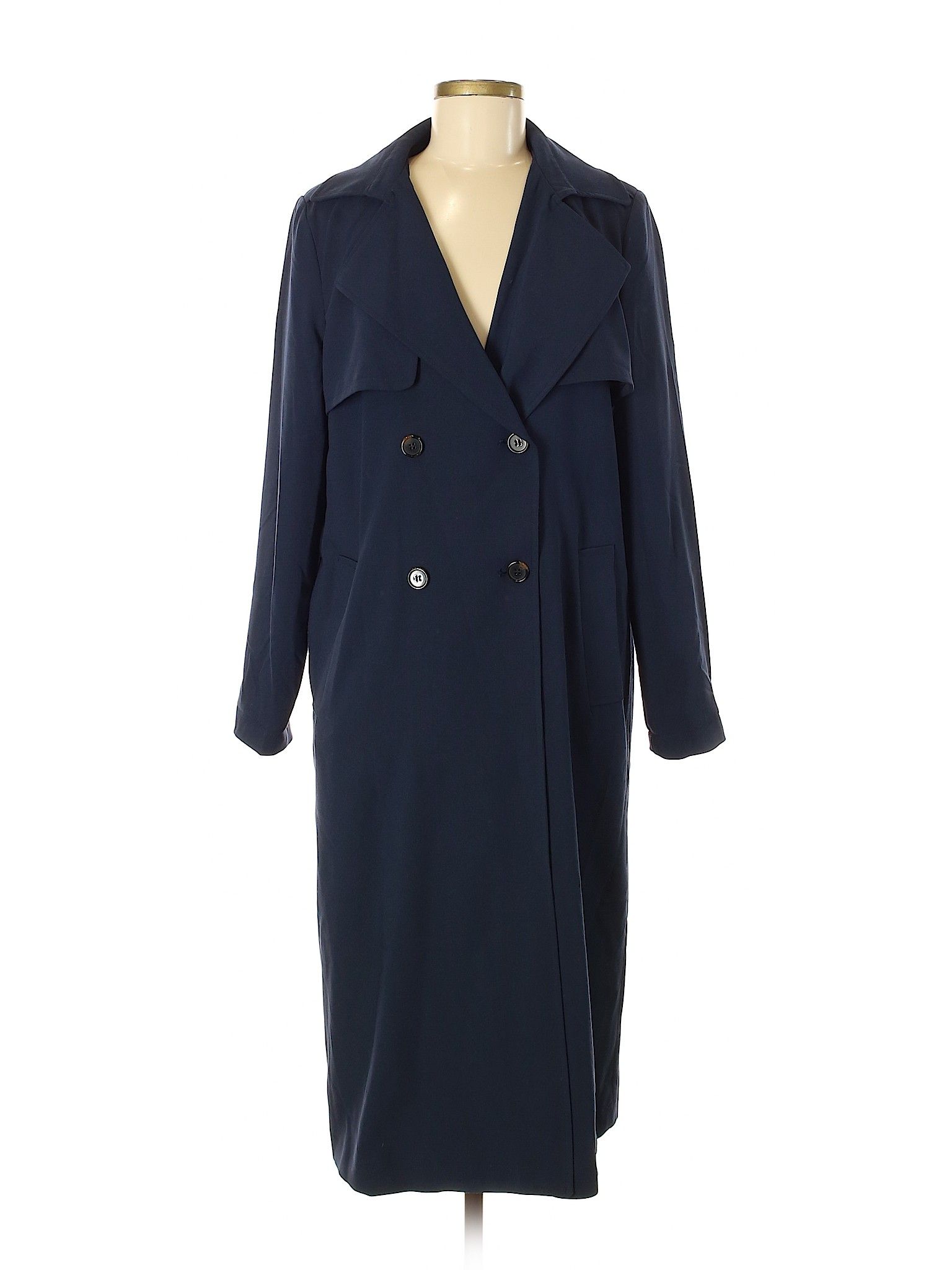 H&M Coat Size 6: Dark Blue Women's Jackets & Outerwear - 45647436 | thredUP
