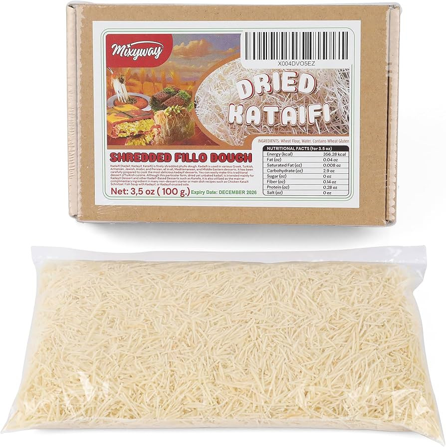 Kataifi Shredded Fillo Dough 3.5 Oz (100 gr.) for Dubai Chocolate Bar Pistachio, Kadayif for Knaf... | Amazon (US)