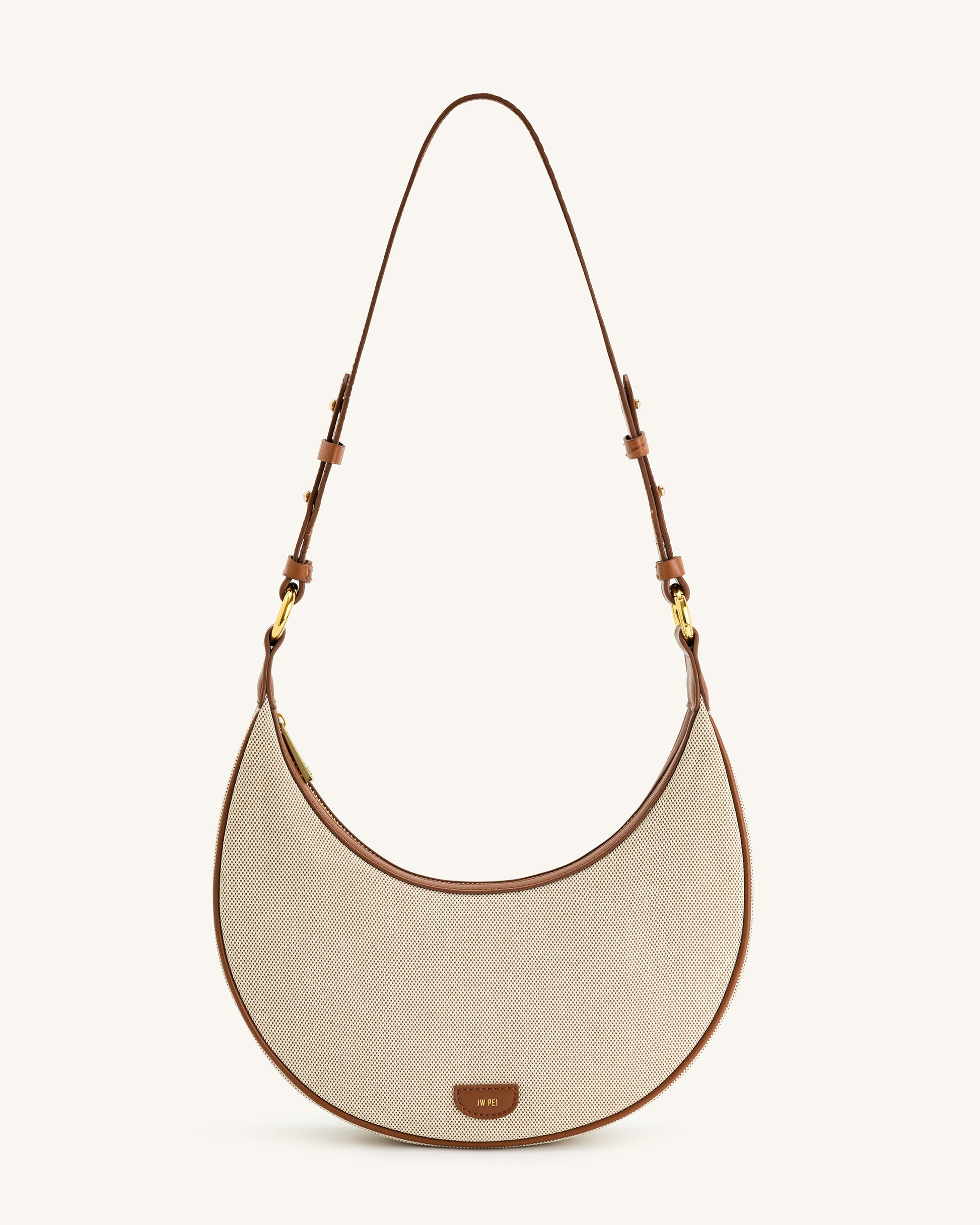 Carly Canvas Saddle Bag - Beige | JW PEI US