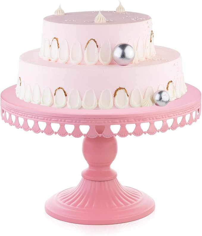 Capesaro Pink Cake Stand,12 Inches Round Cupcake Stands Metal Party Dessert Display Stand for Wed... | Amazon (US)