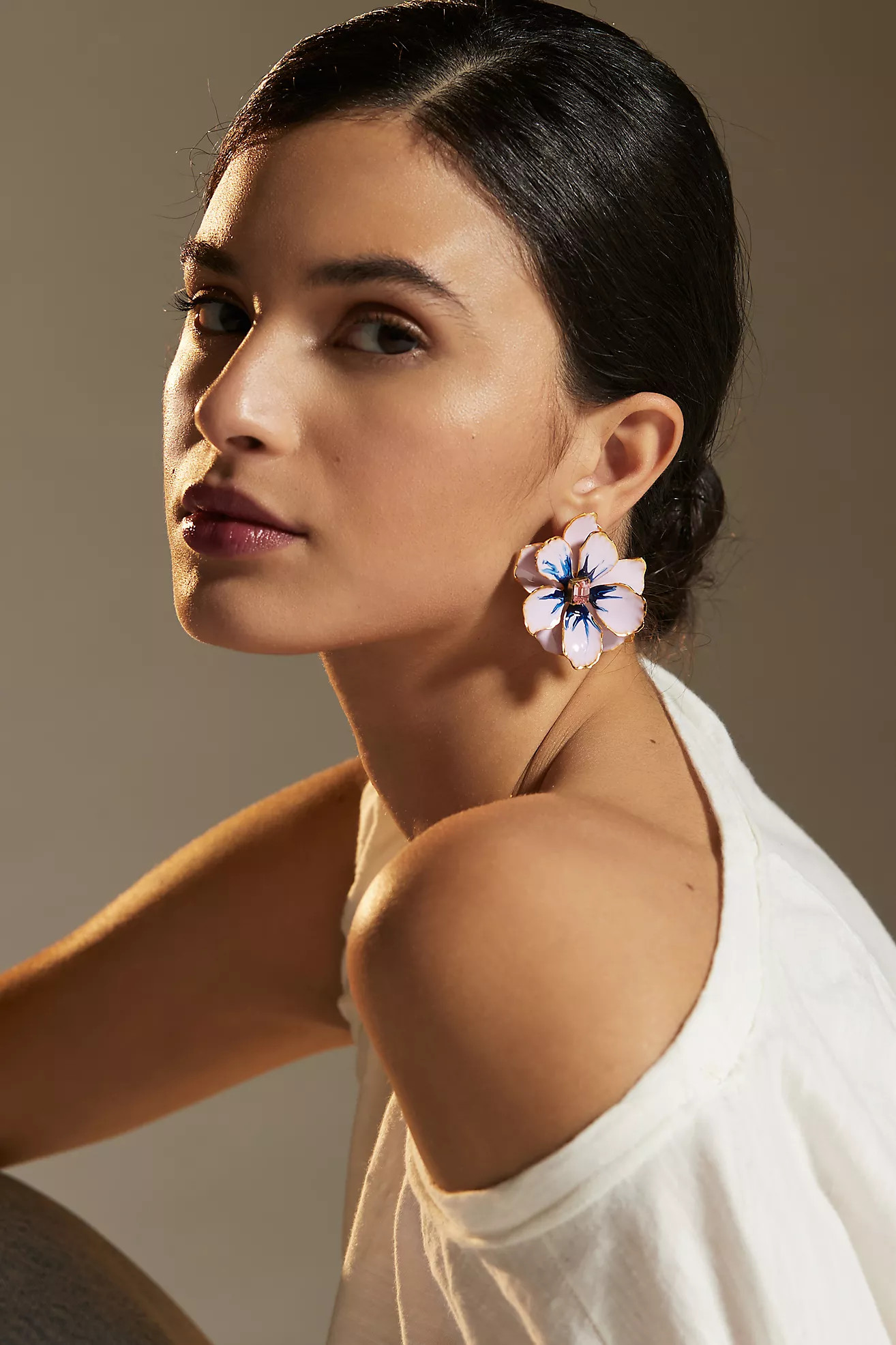 The Pink Reef Hand-Painted Earrings | Anthropologie (US)