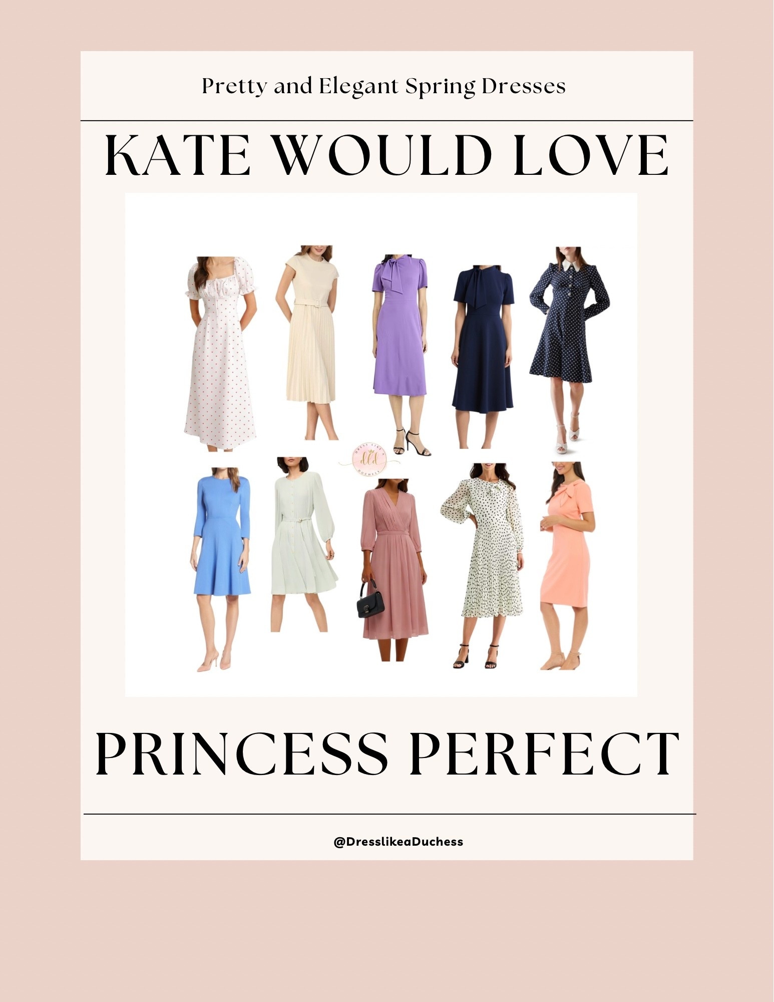 Kate Middleton Inspired Spring Dresses perfect for a baby or bridal shower or spring wedding 🌷🌻