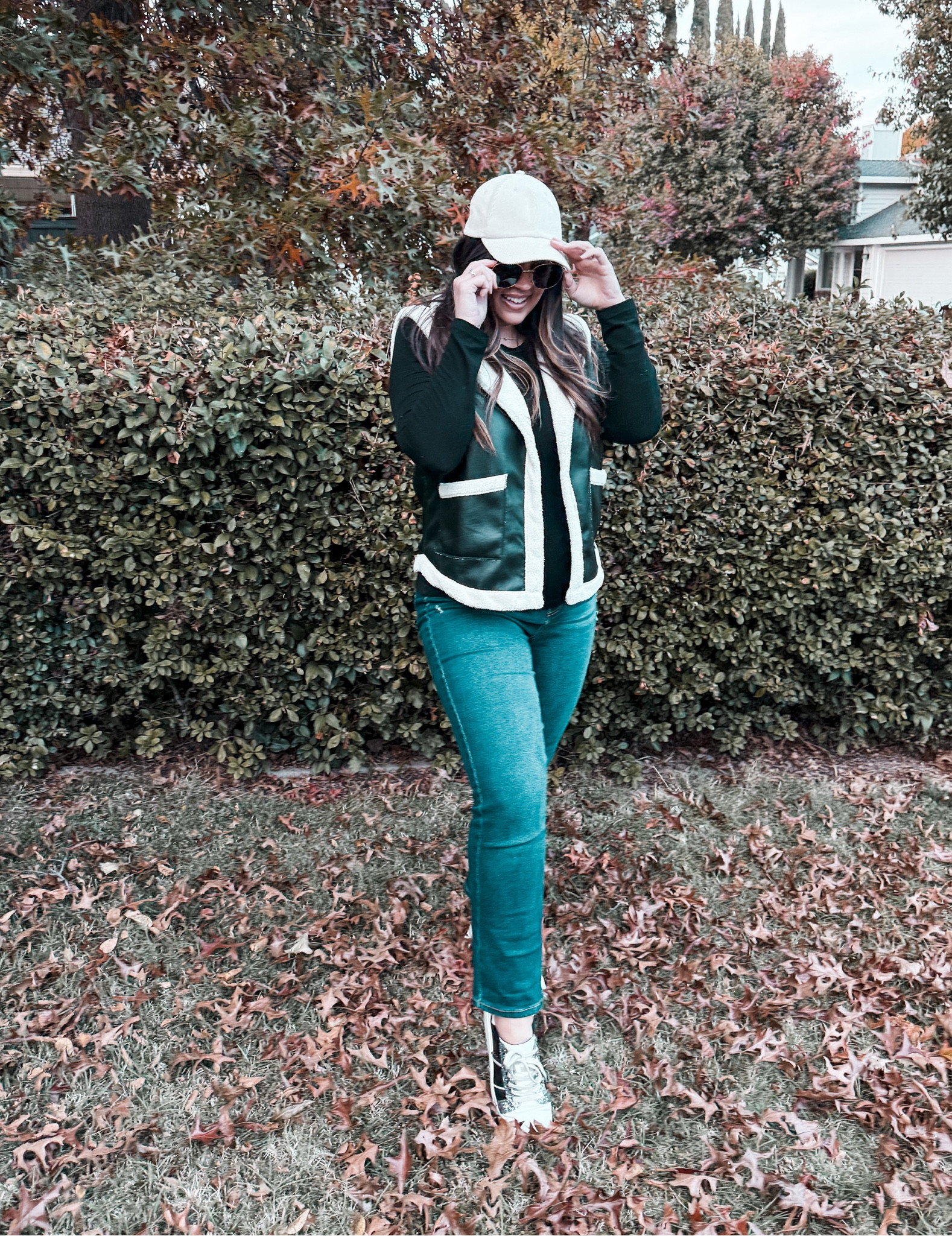 Casual and easy but still cute outfit for fall! Perfect for a day out with the kids or casual brunch with the girls. 
This faux leather/faux shearling vest is such a cute layering piece and is under $15! I’m wearing a size large. 
These maternity jeans are IT!!! Seriously can’t say how good these are and they are so comfortable! I’m wearing a size large 


#LTKMidsize #LTKFindsUnder50 #LTKBump