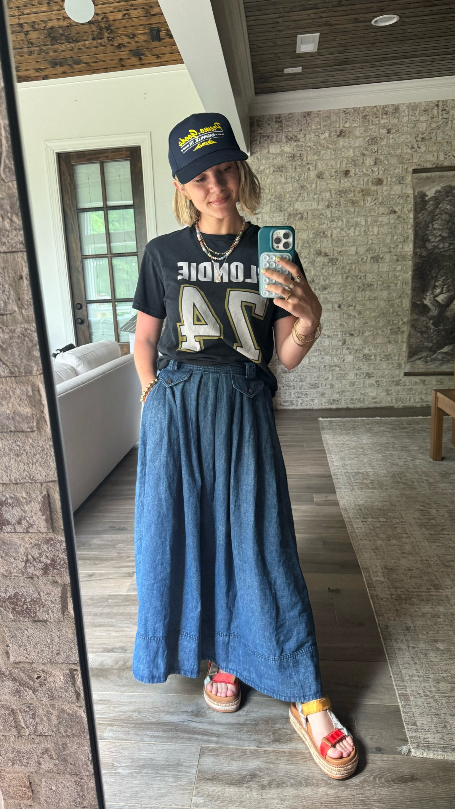 Everyday spring outfit! Denim skirt, graphic tee, trucker hat, dad sandals

#LTKstyletip #LTKshoecrush
