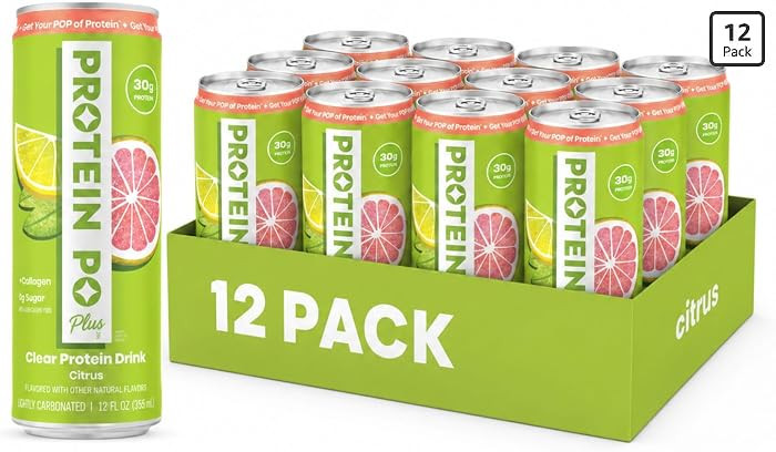 Plus - Sparkling Clear Protein Drink | 30g Whey Protein Isolate + Collagen | Zero Sugar, Lightly ... | Amazon (US)