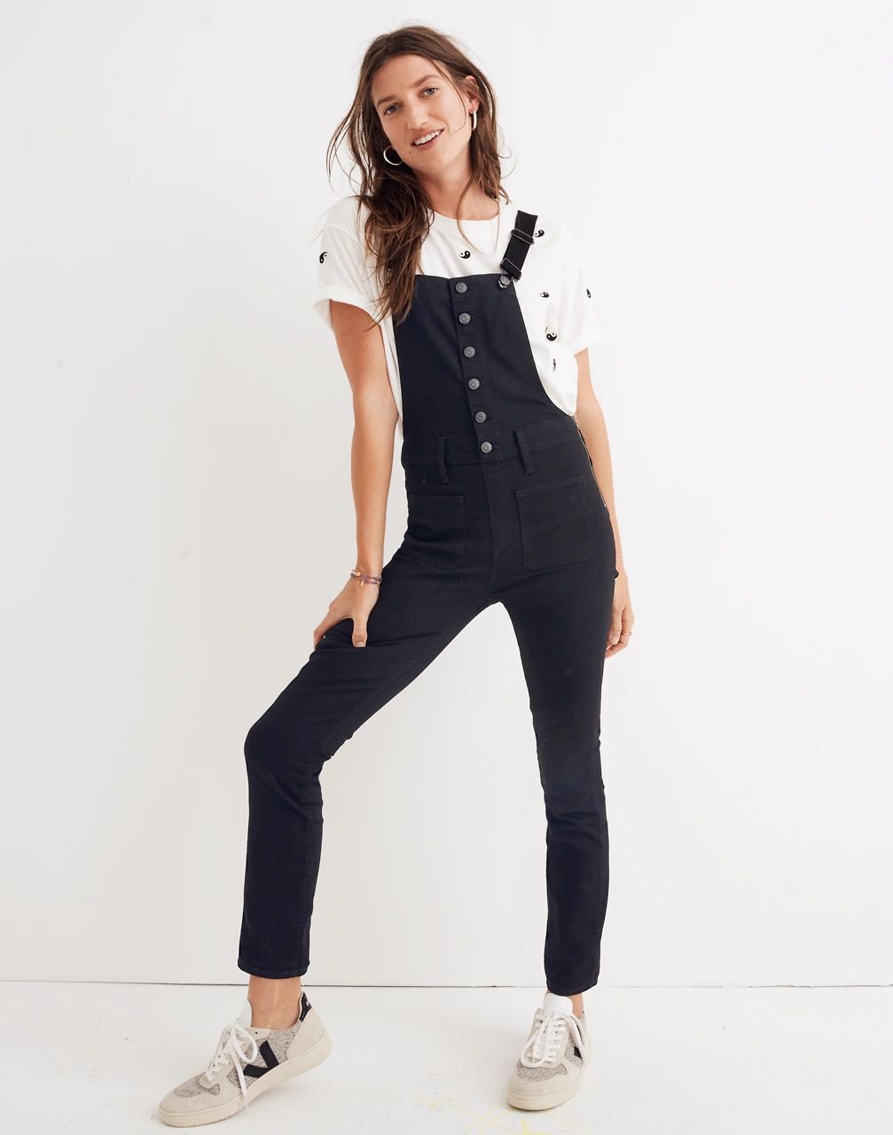 Skinny Overalls in Black Frost: Button-Front Edition | Madewell