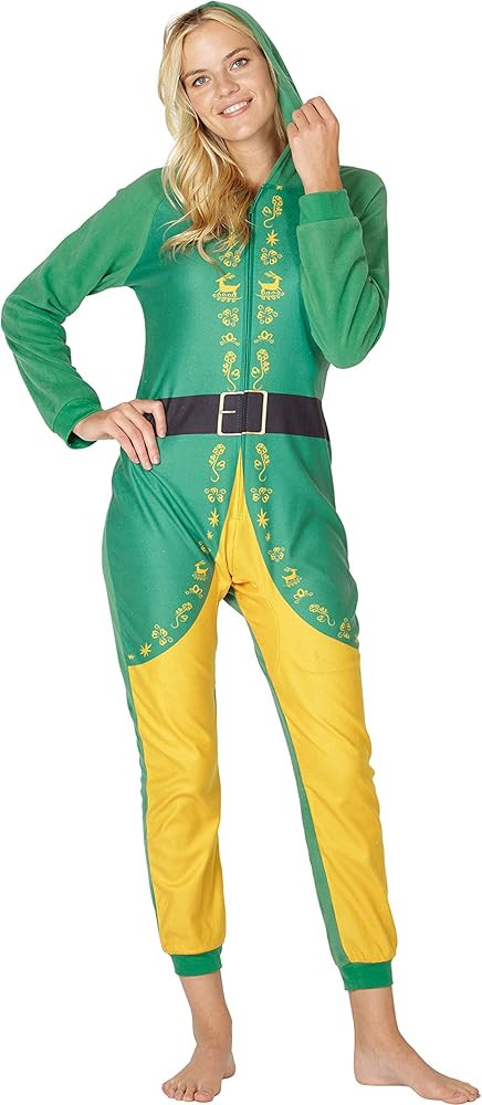INTIMO Elf The Movie Womens Buddy The Elf One Piece Costume Pajama Set, Green, Small | Amazon (US)