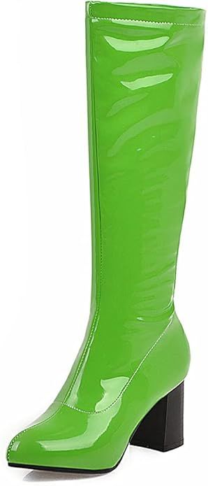 heelchic Women Sexy Thigh High Boots Over The Knee Boots Ladies Block Heel Gogo Boots | Amazon (US)